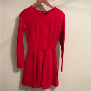 Lulu's Vibrant Red Long Sleeve Dress